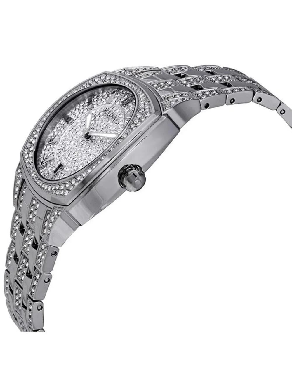 NWT Bulova Swarovski Crystal Pave Men's Watch